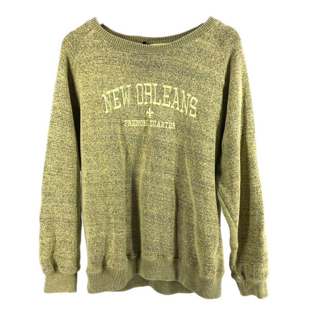 Nola Green New Orleans Graphic Pullover Sweater | Size L
